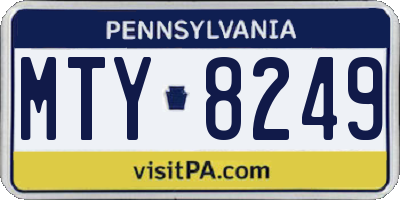 PA license plate MTY8249
