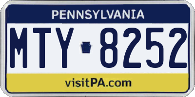 PA license plate MTY8252