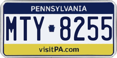 PA license plate MTY8255