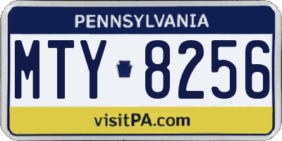PA license plate MTY8256