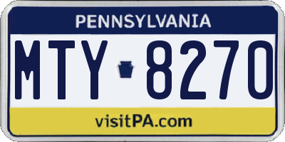 PA license plate MTY8270