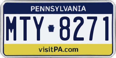 PA license plate MTY8271