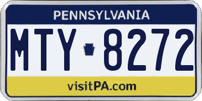 PA license plate MTY8272