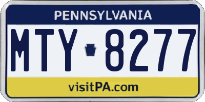 PA license plate MTY8277