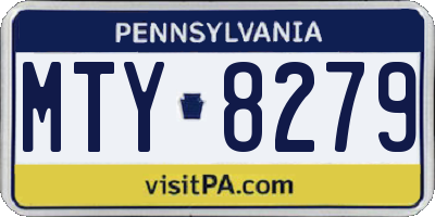 PA license plate MTY8279