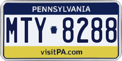 PA license plate MTY8288