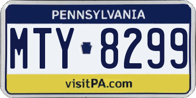 PA license plate MTY8299