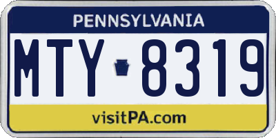 PA license plate MTY8319