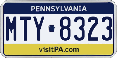 PA license plate MTY8323