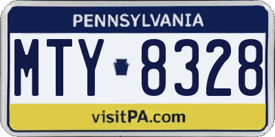 PA license plate MTY8328