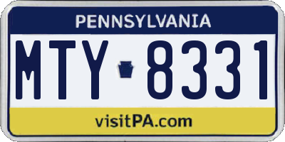 PA license plate MTY8331