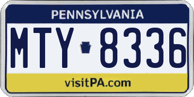 PA license plate MTY8336