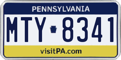 PA license plate MTY8341