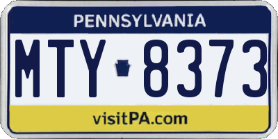 PA license plate MTY8373