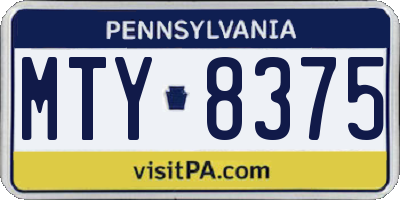 PA license plate MTY8375