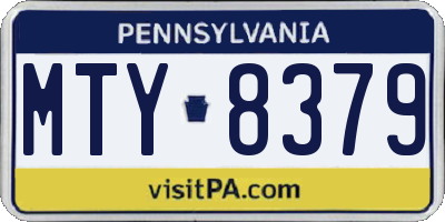 PA license plate MTY8379