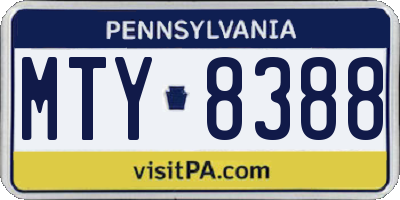 PA license plate MTY8388