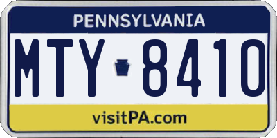 PA license plate MTY8410