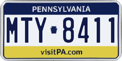 PA license plate MTY8411
