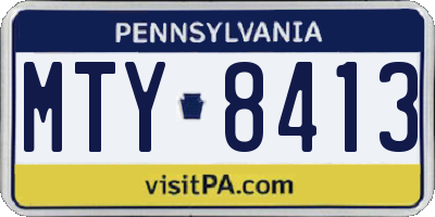 PA license plate MTY8413