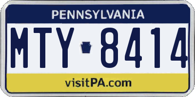 PA license plate MTY8414