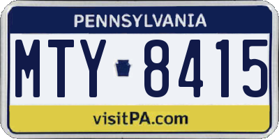 PA license plate MTY8415