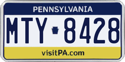 PA license plate MTY8428