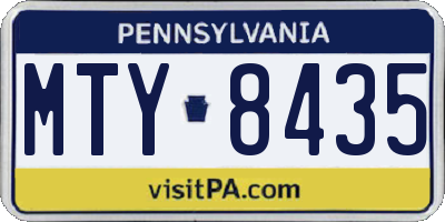 PA license plate MTY8435