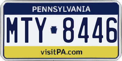 PA license plate MTY8446