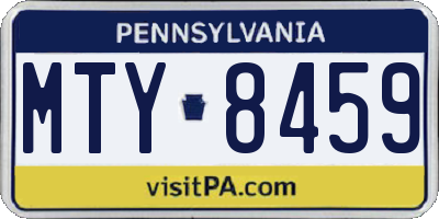 PA license plate MTY8459