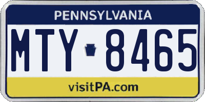 PA license plate MTY8465