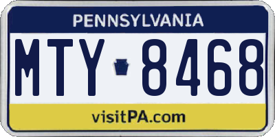 PA license plate MTY8468