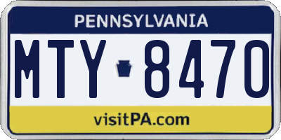 PA license plate MTY8470