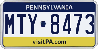 PA license plate MTY8473