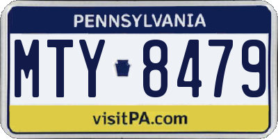PA license plate MTY8479