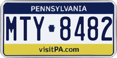 PA license plate MTY8482