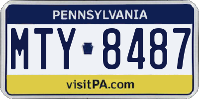 PA license plate MTY8487