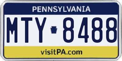 PA license plate MTY8488