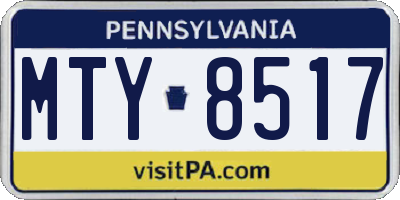 PA license plate MTY8517