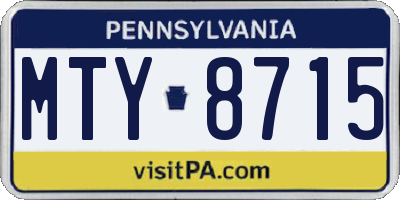 PA license plate MTY8715