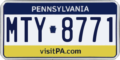 PA license plate MTY8771