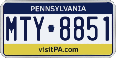 PA license plate MTY8851