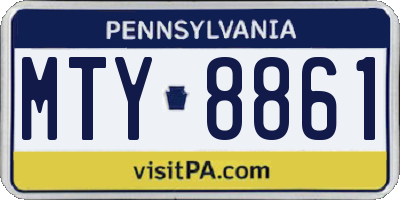 PA license plate MTY8861