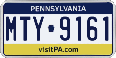 PA license plate MTY9161