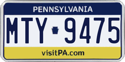 PA license plate MTY9475