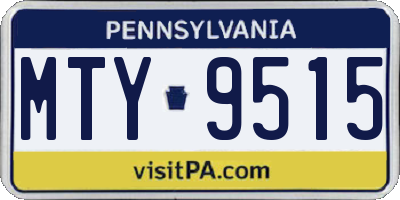 PA license plate MTY9515