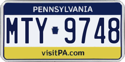 PA license plate MTY9748