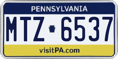 PA license plate MTZ6537