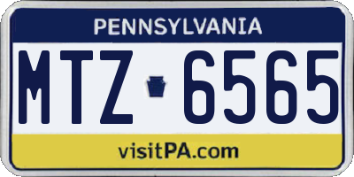 PA license plate MTZ6565