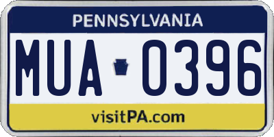 PA license plate MUA0396